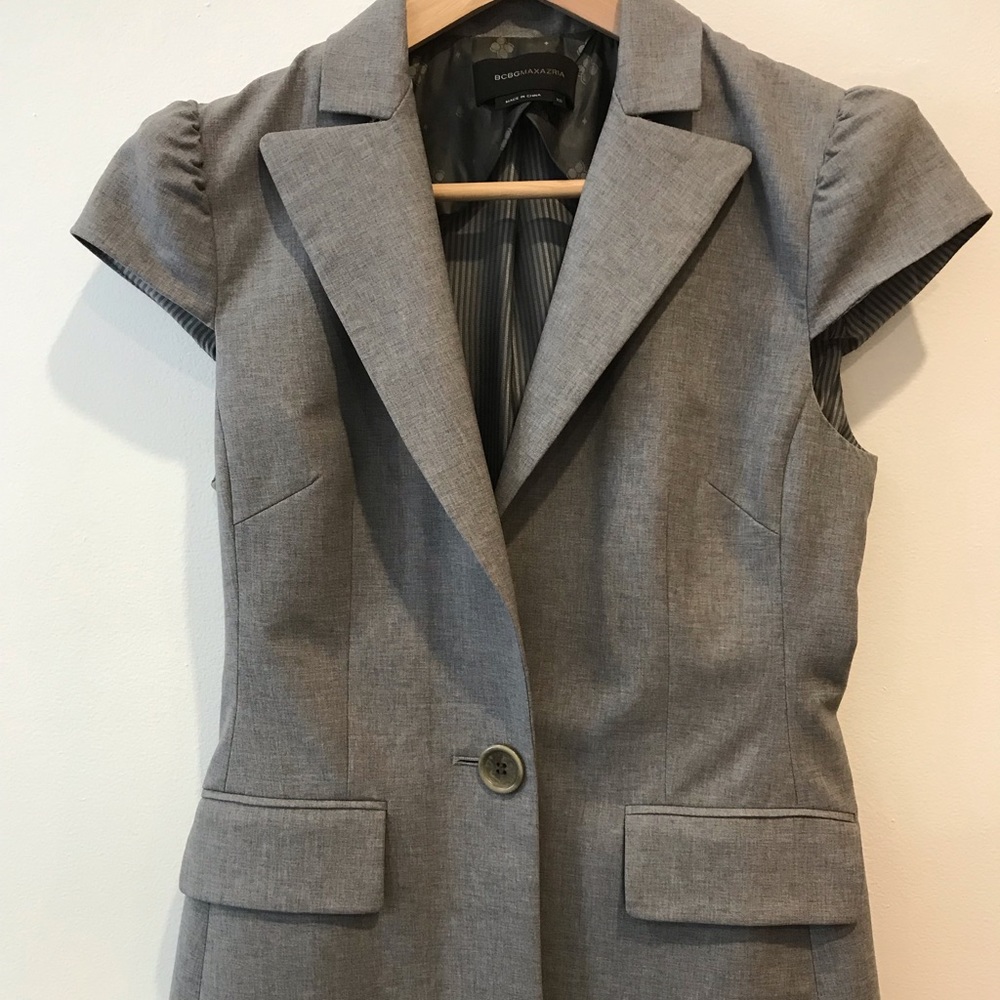 BCBG Cap sleeve gray blazer